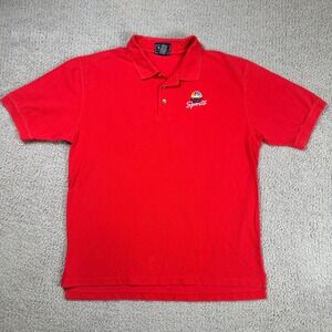 NBC Sports Red Short Sleeve Polo Shirt Men's Large Logo Embroidered Cotton Golf